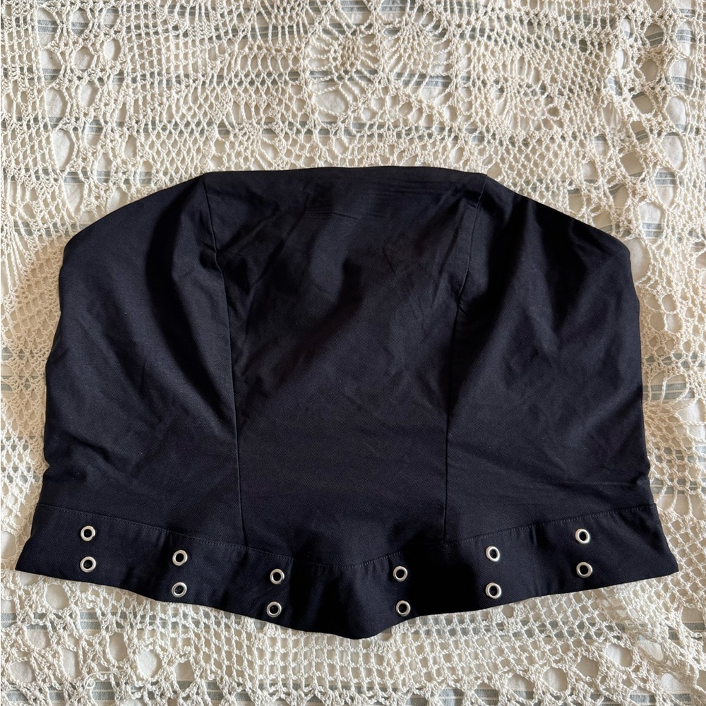 Edgy Black Women's two piece Petite Pants and zip up corset top